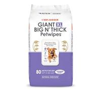 Petkin Giant XL Big N’ Thick PetWipes - 80 Wipes - Lavender Scent - Pet Wipes for Dogs and Cats - for Face, Paws, Ears, Body & Eye Area - Super Convenient Dog Cleaning Wipes