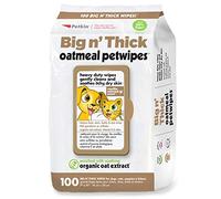 Petkin Oatmeal Pet Wipes for Dogs and Cats, 100 Wipes - Large, Soothing, Gentle Cleaning for Pets with Dry or Itchy Skin