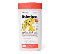 Petkin Anti Itch Wipes for Dogs and Cats - Soothes Hot Spots, Skin Irritations and Scratching - Bitter Taste Stops Licking and Chewing - Super Convenient, Ideal for Home or Travel - 30 Wipes