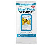 Petkin Petwipes, 100 Wipes - Big 'n Thick Extra Large Pet Wipes for Dogs and Cats - Cleans Face, Ears, Body and Eye Area - Super Convenient, Ideal for Home or Travel - Single Pack of 100 Wipes