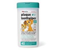 Petkin Cat and Dog Dental Wipes, 80 Wipes (Fresh Mint) - Natural Formula Cleans Teeth, Gums & Freshens Breath - for Daily Use - Convenient Dog Dental Care - 2 Packs of 40 Wipes (80 Wipes Total)