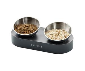 PETKIT Cat Bowls with Stand Tilted, 0 &15° Stainless Steel Elevated Cat Feeding Bowls for Cats and Small Dogs, Raised Cat Food and Water Bowls, Stress Free, Food Grade Material, Anti Slip None Spill
