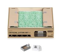 PETKIT Crystal Litter Tray Replacement - 4 Packs, Compatible with Purobot Crystal Duo Self Cleaning Cat Litter Tray, Non-clumping, Dust-Free, Mess-Free, Odour Control