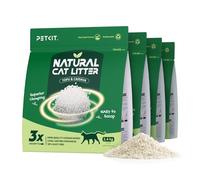 PETKIT Natural Cat Litter, Upgraded Cassava & Tofu Mixed Cat Litter, Plant-Based,100% Biodegradable, Fast Clumping, Dust-free & Low Tracking, Flushable and Odor Eliminating, 9.6KG
