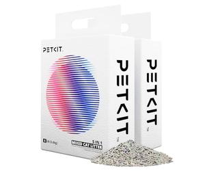 PETKIT Premium Clumping Cat Litter, 5 in 1 Mixed Cat Litter(14L), Low Tracking, 99.9% Dust Free, Superior Odour Control, Long-Lasting Tofu Pellets for Multi-Cat Homes, Flushable Biodegradable, 2 Packs