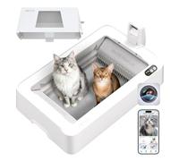 PETKIT Purobot Crystal Duo Automatic Cat Litter Tray, Silica Crystal Litter | Covered Design, Ai Camera & Live Monitoring, Odor Control, Privacy, Anti-pinch Design, Low Entry for Large & Multi-Cat Homes