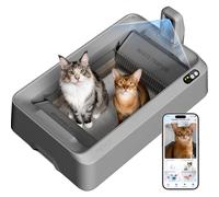 PETKIT Purobot Crystal Duo Automatic Cat Litter Tray, Silica Crystal Litter | Open-top Design, Ai Camera & Live Monitoring, Odour Control, Anti-pinch Safe Design, Low Entry for Large & Multi-Cat Homes