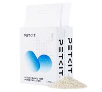 PETKIT Tofu Cat Litter, Fast Clumping, Tofu & Bentonite Mixed Cat Litter with Occultblood Test Particles, Ultra Absorbent, Odor Control and Flushable, Dust-free & Low Tracking, 2 Pack/4.8kg