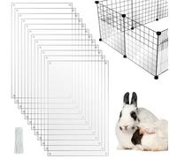 PETKNOWS 12 Pack Pet Cage Liner Protection Rabbit Cage Urine Guard Clear Cage Edge Liner Guinea Pig Side Lining Habitat Siding Small Animal Cage Accessories - Keep Litter in The Cage