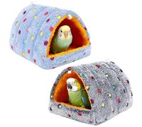 PETKNOWS 2 Pack Bird Nest House, Hanging Hammock Fluffy Parrots Bird Bed for Cage Bird Plush Nest Toy for Parrot Macaw Budgies Eclectus Parakeet Cockatiels Cockatoo Lovebird