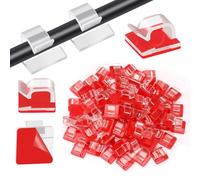 PETKNOWS 80 PCS Adhesive Cable Clips Christmas Clear Light Strip Mounting Clips Led Light Wire Holder Cable Clamp Organizer for Desk Outdoor Wall Cable