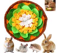 PETKNOWS Rabbit Foraging Mat, Interactive Bunny Puzzle Toys Soft Pet Feeding Mat for Hedgehog Guinea Pig Hamster Chinchilla Kitten Puppy and Small Animals