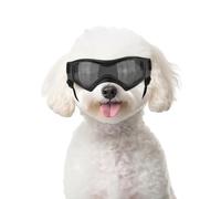 PETLESO Dog Goggles for Medium Breed Anti-UV Windproof Eye Protection Pet Sunglasses with Adjustable Straps for Driving/Outdoor Activities-Black