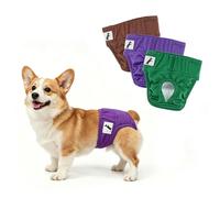 PETLESO Female Dog Diapers Small Breeds, 3 Pack Washable Dog Period Panties for Small to Medium Dogs, Reusable Doggy Nappies, Pet Sanitary Underwear in Heat/Incontinence, Waist Adjustable, XL