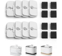 PETLIBRO 8 Packs Replacement Filters for Dockstream Cat Water Fountain PLWF005/PLWF115, 4 Months Set of Replacement Filters for Ultra Quiet Pet Water Fountain (8 Packs),Light White