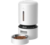 PETLIBRO Automatic Cat Feeder, Pet Food Dispenser Triple Preservation with Stainless Steel Bowl & Twist Lock Lid, Up to 50 Portions 6 Meals Per Day, Granary for Small/Medium Pets (5L, White)