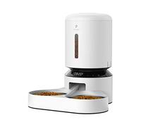 PETLIBRO Automatic Cat Feeder, Pet Food Dispenser Triple Preservation with Stainless Steel Bowl & Twist Lock Lid, Up to 50 Portions 6 Meals Per Day, Granary for Small/Medium Pets (2/5L, White)