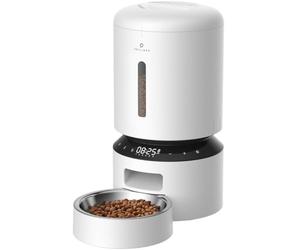 PETLIBRO Automatic Cat Feeder, Pet Food Dispenser Triple Preservation with Stainless Steel Bowl & Twist Lock Lid, Up to 50 Portions 6 Meals Per Day, Granary for Small/Medium Pets (5L, White)