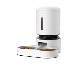 PETLIBRO Automatic Cat Feeder, Pet Food Dispenser Triple Preservation with Stainless Steel Bowl & Twist Lock Lid, Up to 50 Portions 6 Meals Per Day, Granary for Small/Medium Pets (2/5L, White)