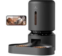 PETLIBRO Automatic Cat Feeder with Camera, 1080p HD Live Monitoring, Remote App Food Dispensing Dual Bowl, Two-Way Audio Interaction, AI Motion Detection, Black