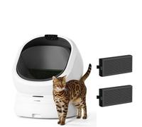PETLIBRO Automatic Litter Box Bundle with 2 Carbon Deodorizers, Open-Top Self-Cleaning, AI Waste Analysis