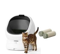 PETLIBRO Automatic Litter Box Bundle with 2 Rolls Waste Drawer Liners, Open Top Self-Cleaning, AI Waste Analysis
