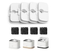 PETLIBRO Cat Water Fountain Filter, 4 Packs Cat Fountain Filter Replacement & Sponges for Dockstream WF106/WF116/WF105/WF115/WF005/WF305, 2-Month Set Easy-Swap for PETLIBRO Pet Fountain Filter