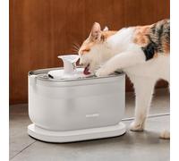 PETLIBRO Cat Water Fountain for Drinking, Cats Actually Use It, Dockstream 2.5L Classic Pet Fountain with Stainless Steel Tray, Easy-Clean for Indoor Cats, Filtered Quiet Flow, Mains Powered