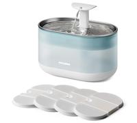 PETLIBRO Cat Water Fountain, Ultra Quiet Pet Water Fountain 2.1L, Stainless Steel Top Cat Fountain with Two Flow Modes, BPA-Free Capsule Water Fountain, Visible Water Level with 4 Large Filters