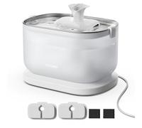 PETLIBRO Cat Water Fountain, Wireless Pump Cat Fountain, 2.5L/84oz Pet Water Fountain for Cats Indoor Stainless Steel, Cat Water Dispenser with Two Flow Modes, Pet Fountain for Drinking Easy Clean