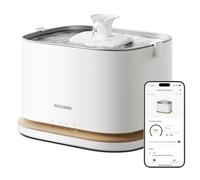 PETLIBRO Dockstream 2 Cat Water Fountain for Drinking, Stainless Steel Tray, Water Intake Tracking, 30-Day Battery Life Wireless Use, Quiet Cat Dispenser Wi-Fi App, 3L Black