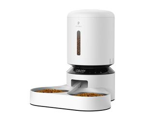 Petlibro Granary Dual Tray Automatic Feeder - 5L， White， Timed Dry Food Feeder， Touch Controls