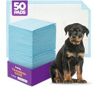 Petlicity 50 Pack Large Puppy Pads - Disposable Puppy Training Pads, Highly Absorbent Leak-Proof Dog Training Pads, Premium Quality Quick-Dry Dog Pads Pee Pads Dogs Mat (60x90cm)