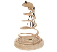 Petlicity Cat Spiral Springing Elastic Play Toy with Mouse Top Interactive Exercise Teaser Made from Microfibre Fleece Cover with a Furry Base Active and Healthy for Kitten Pets Playing Jumping