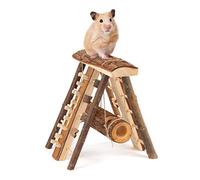 Petlicity Wooden Hamster Vertical Playground - Natural Cedar Wood Climb and Hide Pet Boredom Breaker Play House Hideaway and Gnawer for Small Animals Hamsters Gerbils Rats Mice Mouse (Vertical)