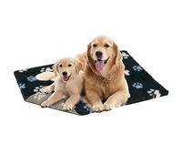 Petlife Vetbed Non-Slip Mat - Medium Dog Bed 100cm x 75cm - Charcoal/Blue/White Duo Paw - Machine Washable Vet Bed for Dogs & Puppies - Crate Mat for Whelping - Non-Allergenic Cat & Dog Bedding