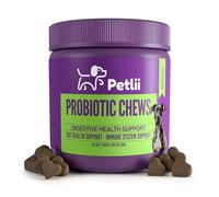 Petlii PROBIOTIC CHEWS - dog probiotics for gut health - digestive enzymes for dogs - Improve digestion, reduce diarrhea, itching and discomfort and eliminate foul odours. 120 Chews per tub