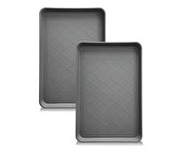 PetLike Boot Tray for Entryway Indoor, Pet Food Mat Tray, 23 x 15.5 inch 2 Packs, Waterproof Rubber Shoe Tray for Indoor and Outdoor, Multi-Purpose Tray for Boots, Shoes, Pets, Garden