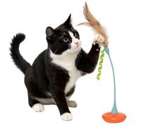 Petlinks Tippy Teaser Self Righting Rocking Feather Cat Toy - Blue/Orange, One Size