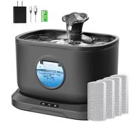 Petlipo Cat Fountain, 4 Packs Replacement Filters for 2.5L/84oz Cordless Water Fountains for Cats Indoor with Radar Sensing, Auto Shut Off Wireless Pump, 7-Layer Filtration Ultra Quiet Pet Dispenser
