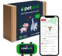 PETLOC8 Small GPS Tracker for Cats - Fits on Your Cat Collar, Waterproof, Smart App Controllable Geofencing and Pet Location History - Subscription Required