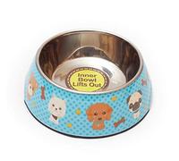 PetLondon Picnic Character Dog Bowl-with lift out stainless steel inner bowl, machine washable, great for puppy or adult dog(Blue)