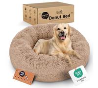 Petloox Donut Dog Bed - Premium Comfort for Anxiety Relief - Fluffy & Calming Design with Ultra-Plush Support | Cozy Round Dog Bed with Super Soft Circle Style (Size XL Camel)