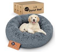 Petloox Donut Dog Bed - Premium Comfort for Anxiety Relief - Fluffy & Calming Design with Ultra-Plush Support | Cozy Round Dog Bed with Super Soft Circle Style (Size S Dark Grey)