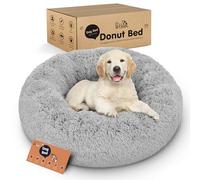 Petloox Donut Dog Bed - Premium Comfort for Anxiety Relief - Fluffy & Calming Design with Ultra-Plush Support | Cozy Round Dog Bed with Super Soft Circle Style (Size S Grey)
