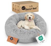 Petloox Donut Dog Bed - Premium Comfort for Anxiety Relief - Fluffy & Calming Design with Ultra-Plush Support | Cozy Round Dog Bed with Super Soft Circle Style (Size S Grey)