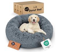 Petloox Donut Dog Bed - Premium Comfort for Anxiety Relief - Fluffy & Calming Design with Ultra-Plush Support | Cozy Round Dog Bed with Super Soft Circle Style (Size S Dark Grey)