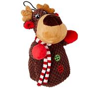 Petlou Holiday Squeak Corduroy Plush Dog Toys,8-Inch CHR Reindeer