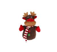 Petlou Holiday Squeak Corduroy Plush Dog Toys,8-Inch CHR Reindeer