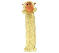Petlou Natural Flat Fleece Monkey Stick Squeaker Dog & Puppy Toy, 17"